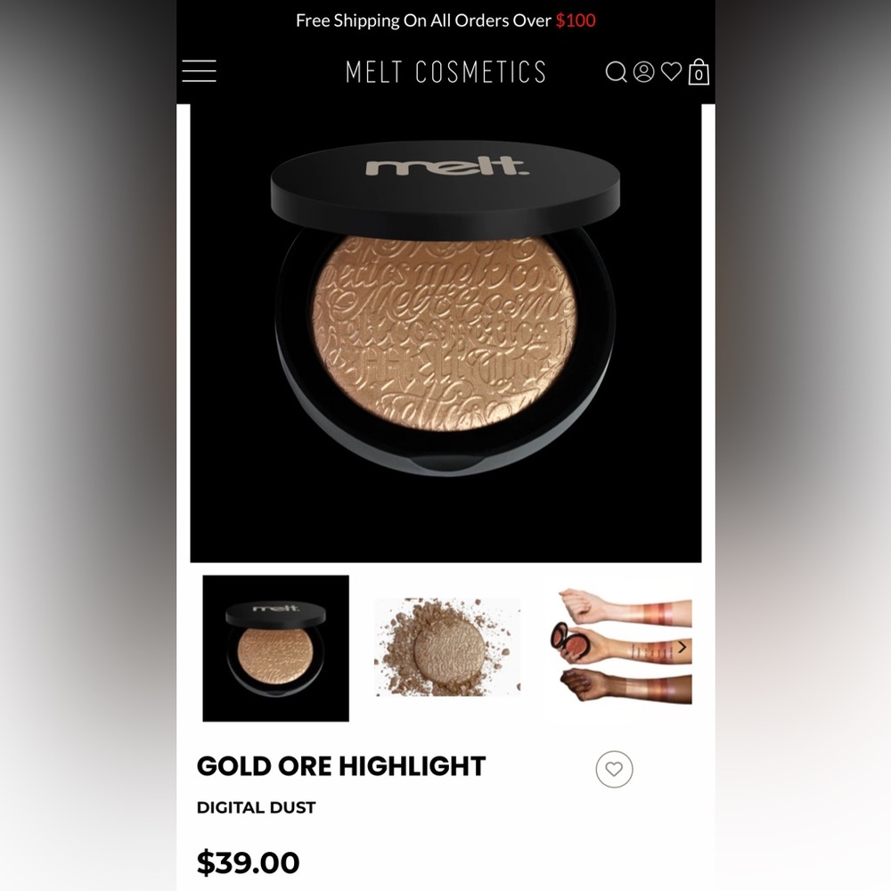MELT COSMETICS “GOLD ORE” DIGITAL DUST HIGHLIGHT - BRAND NEW with the box!
